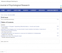 <strong>Journal of Psychological Research Vol 2,Issue 2 is now alive !</strong>